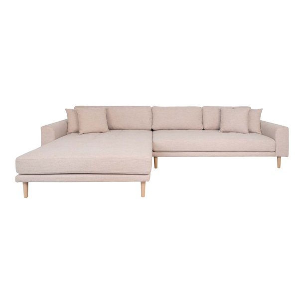 Lido sofa , loungesofa venstrevendt med 4 puder sandfarvet.