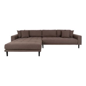 Lido sofa , lenesofa venstrevent med 4 puter brun.