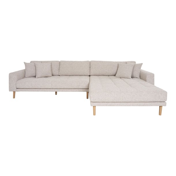 Lido sofa hjrevendt med fire puder beige.