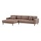 Cora canapé chaiselongue gauche incl. 4 coussins velours brun.