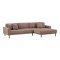 Cora canapé chaiselongue droite incl. 4 coussins velours brun.