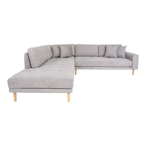 Lido hjrnesofa ben ende venstrevendt inkl. 4 puder lysegr.