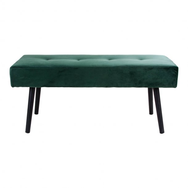 Skube Sitzbank dunkelgrn Velour mit schwarzen Beinen.