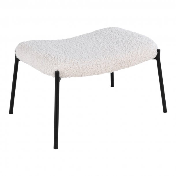 Glasgow Pouf, imitation peau de mouton, blanc. 