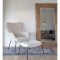 Glasgow Pouf, imitation peau de mouton, blanc. 