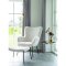 Glasgow Pouf, imitation peau de mouton, blanc. 