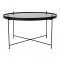 Veo Couchtisch 70x40 cm schwarz Stahl, Glas.