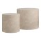 Nuuk Couchtisch Set mit 2 Marmor Dekor beige.