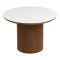 Frida table basse �60cm plateau de table c�ramique blanc, brun fonc�.