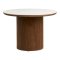 Frida table basse �60cm plateau de table c�ramique blanc, brun fonc�.