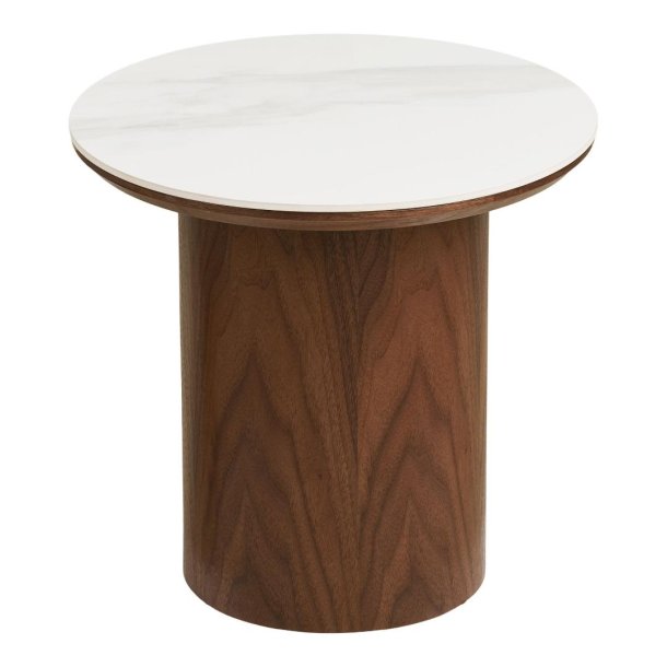 Frida Eckbord �40cm wei�, dunkelbraun.