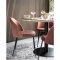 Bologna spisebord 110 cm marmor look, sorte ben, hvid.