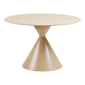 Elin table de salle � manger �120cm plateau de table c�ramique sable.