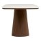 Frida table de salle � manger plateau de table c�ramique blanc, brun fonc�.
