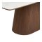 Frida table de salle � manger plateau de table c�ramique blanc, brun fonc�.