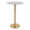 Bolzano barbord 70 cm marmor look, messing ben, hvid.