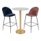 Bolzano barbord 70 cm marmor look, messing ben, hvid.