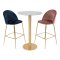 Bolzano barbord 70 cm marmor look, messing ben, hvid.