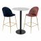 Bolzano barbord 70 cm marmor look, sorte ben, hvid.