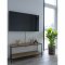 Vita TV-bord med 2 hyller natur.