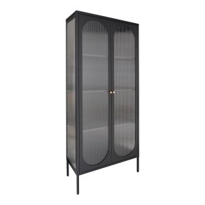Adelaide Vitrinenschrank 2 Glastren schwarz.