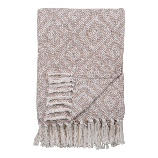 CortD plaid 130x160cm rhvid, beige.