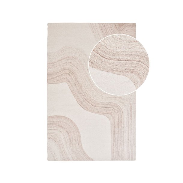 Surat teppe hndtuftet, 160x230 cm brun, rhvit.