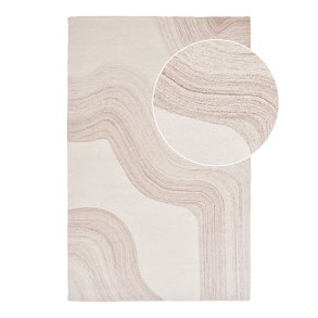 Surat teppe hndtuftet, 200x300 cm brun, rhvit.