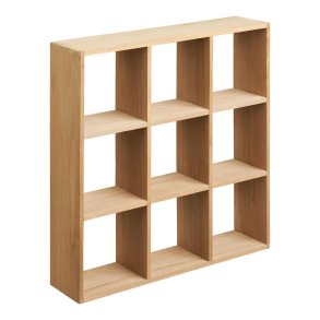 Ona étagère murale, porte‑tasses 9 tablettes pin.