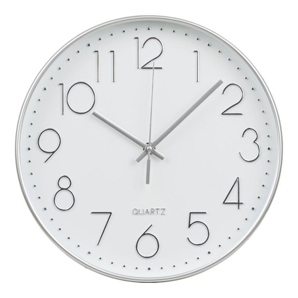 Bodil zegar ścienny bezgłośny srebrny.