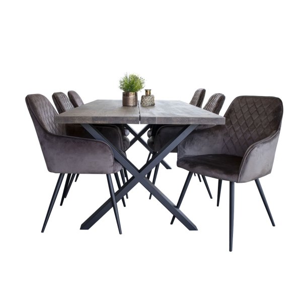 Moss Salle  manger, 1 table  manger et 6 chaises, champignon et chne. 