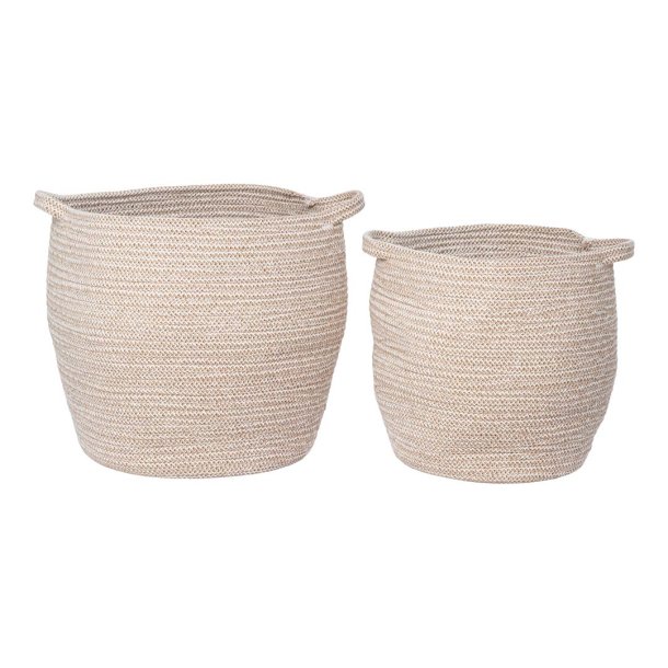 Lamas Korb Satz von 2 Stk. beige.