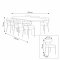 Kyoto Essgruppe Esstisch 100x210 cm Dunkelbraun und 6 St�hle Boucl� Wei�.
