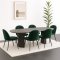 Kyoto matgrupp matbord mrkbrun, 6 stolar i grn velour.