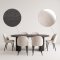 Kyoto Essgruppe Esstisch dunkelbraun, 6 St�hle aus beigem Velours.