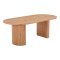 Kyoto ensemble de table � manger table 100x210cm nature, 6 chaises velours c�tel� beige.