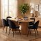 Kyoto Essgruppe Esstisch 100x210cm Natur, 6 St�hle Velours schwarz.