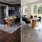 Kyoto Essgruppe Esstisch 100x210cm Natur, 6 St�hle Velours schwarz.