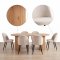 Kyoto Essgruppe Esstisch 100x210cm Natur, 6 St�hle Velours beige.