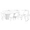 Kyoto Essgruppe Esstisch 100x210cm Natur, 6 St�hle Samt beige.
