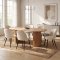 Kyoto Essgruppe Esstisch 100x210cm Natur, 6 St�hle Samt beige.