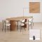 Kyoto Essgruppe Esstisch 100x210 cm Natur, 6 St�hle Boucl� Wei�.