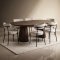 Tokyo Essgruppe Esstisch inkl. 2 Einlegeplatten �120x120-160-200 cm smoked und 6 St�hle Boucl� Wei�.