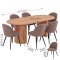 Kyoto ensemble pour salle � manger table � manger 100x210 cm naturel, 6 chaises boucl� marron.