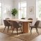 Kyoto ensemble pour salle � manger table � manger 100x210 cm naturel, 6 chaises boucl� marron.
