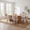 Kyoto ensemble pour salle � manger table � manger 100x210 cm naturel, 6 chaises boucl� beige.