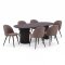 Kyoto ensemble pour salle � manger table � manger brun fonc�, 6 chaises boucl� marron.