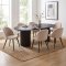 Kyoto ensemble pour salle � manger table � manger brun fonc�, 6 chaises boucl� beige.