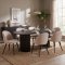 Kyoto ensemble pour salle � manger table � manger brun fonc�, 6 chaises boucl� beige.