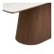 Saga spisebord 90x200cm keramikk marmordekor, askefiner brun.